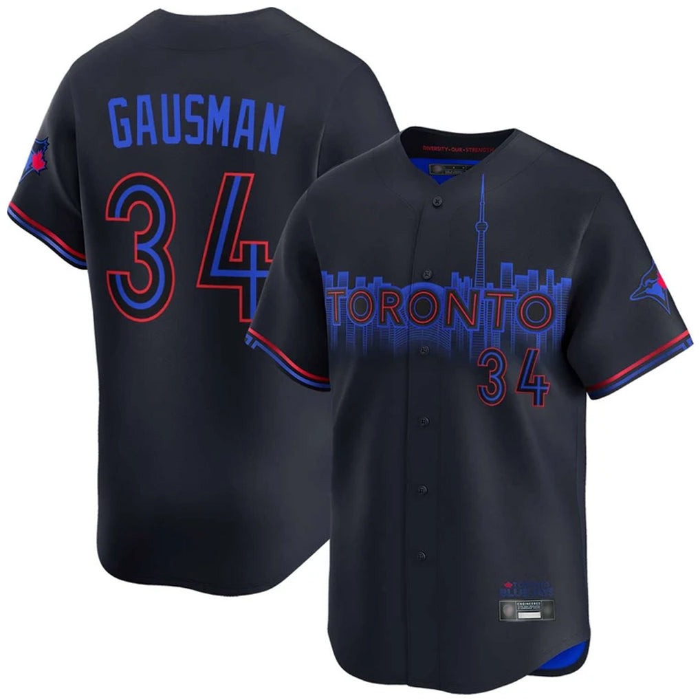 Fenge T.Blue Jays #34 Kevin Gausman Player Black City Connect Stitched Jerseys