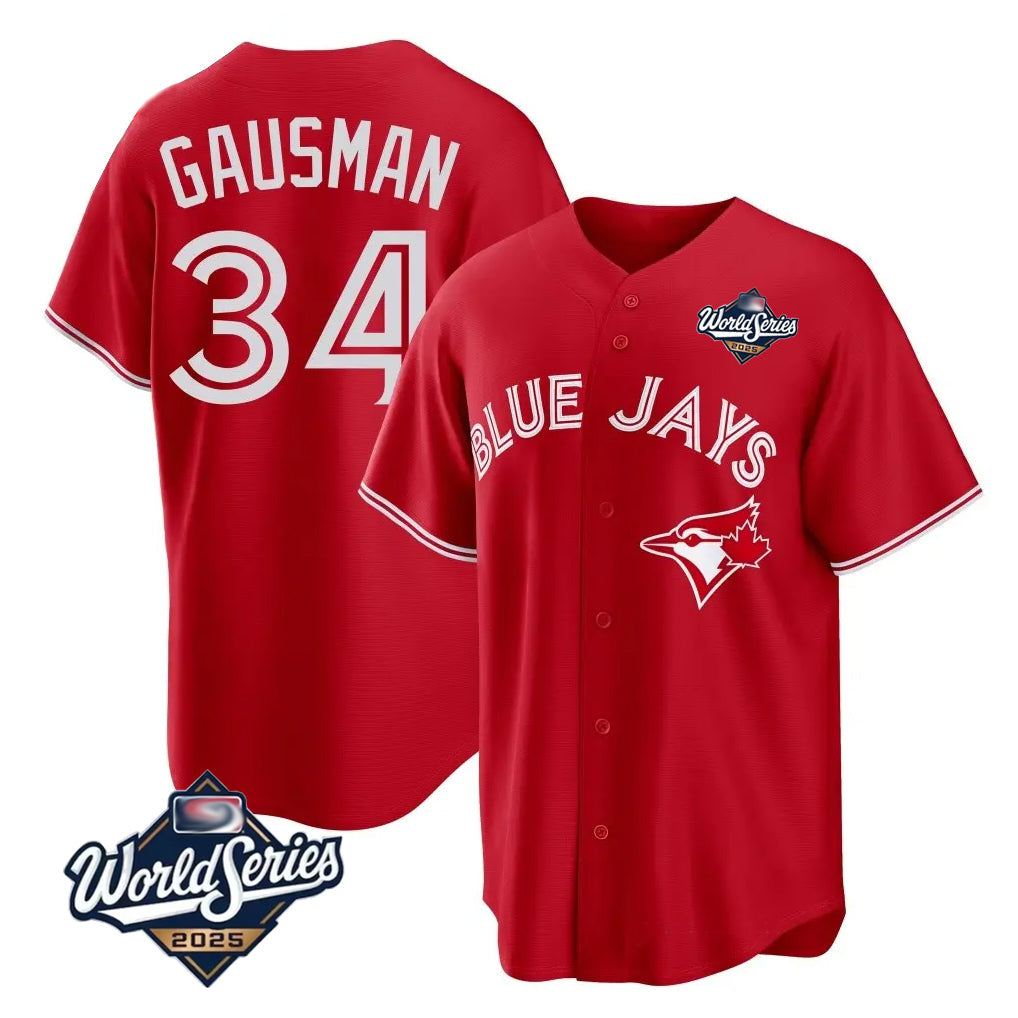 Fenge T.Blue Jays #34 Kevin Gausman Player Red 2025 American League All Stitched Jerseys