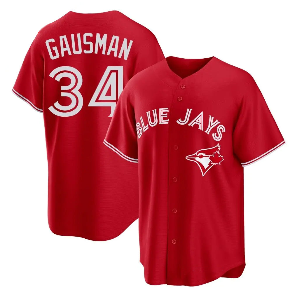 Fenge T.Blue Jays #34 Kevin Gausman Player Red Home Limited Stitched Jerseys