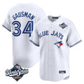 Fenge T.Blue Jays #34 Kevin Gausman Player White 2025 World Series Home Limited Stitched Jerseys