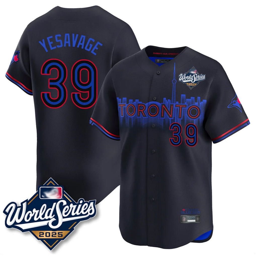 Fenge T.Blue Jays #39 Trey Yesavage Player Black 2025 World Series City Connect Stitched Jerseys