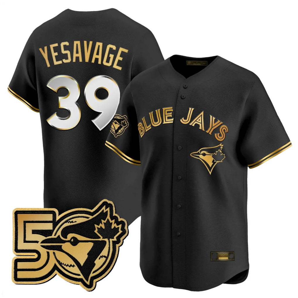 Fenge T.Blue Jays #39 Trey Yesavage Player Black 50 Seasons Patch Vapor Premier Limited All Stitched Jerseys