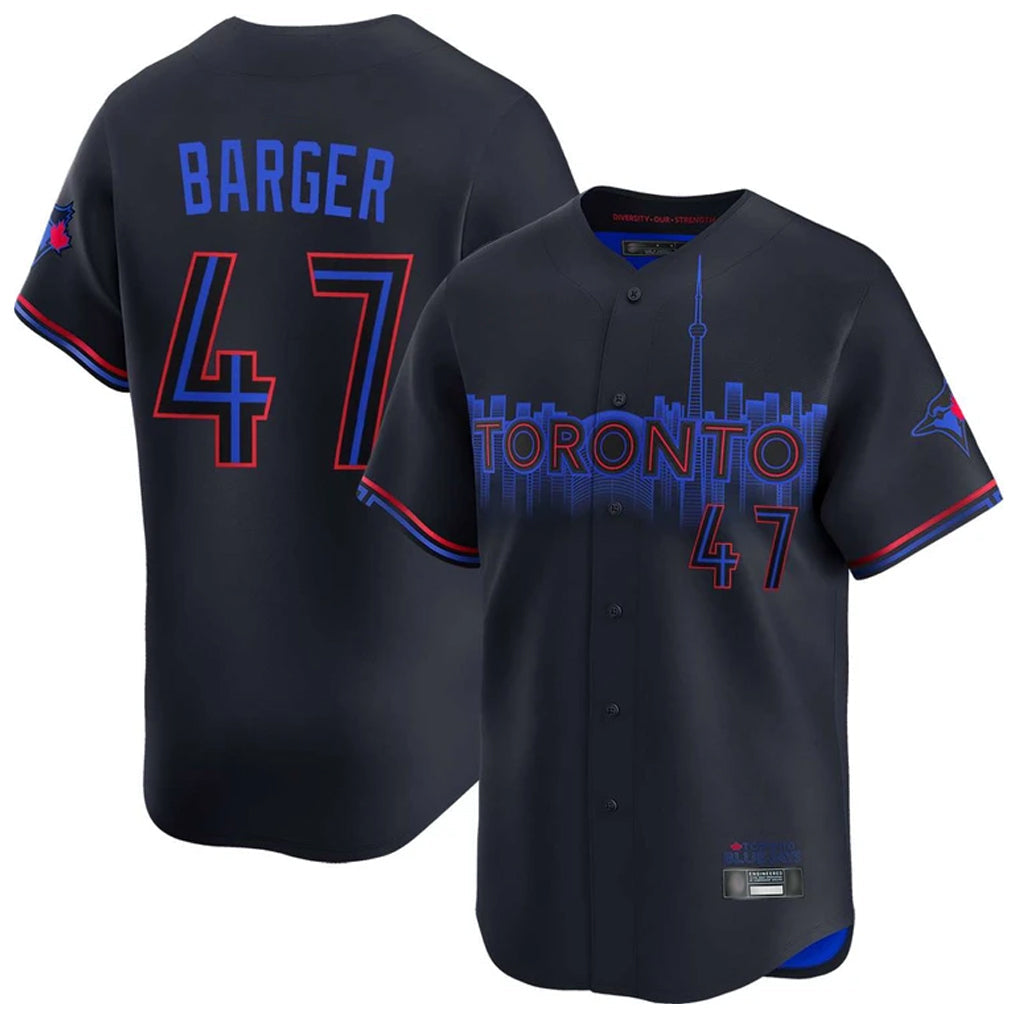 Fenge T.Blue Jays #47 Addison Barger Player Black&Blue City Connect Limited Stitched Jerseys