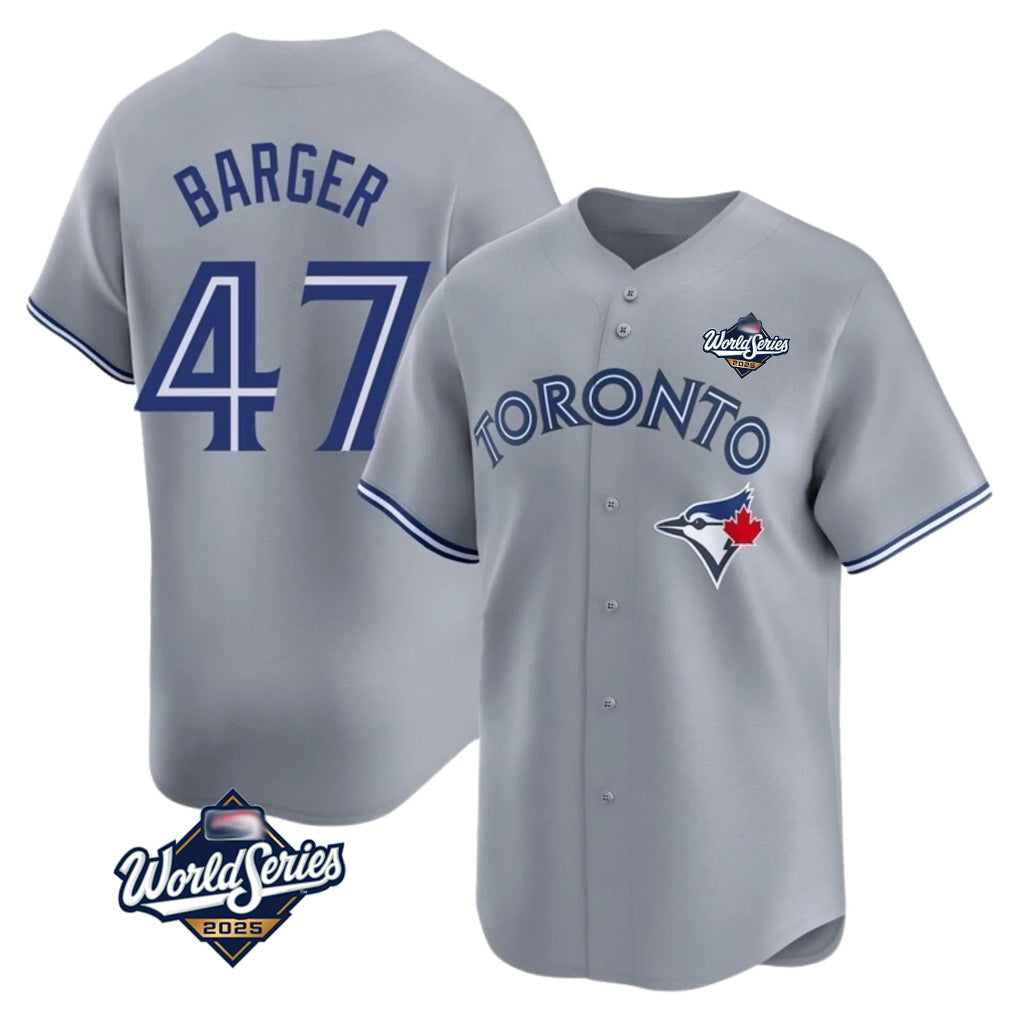 Fenge T.Blue Jays #47 Addison Barger Player Gray 2025 World Series Stitched Jerseys