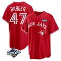 Fenge T.Blue Jays #47 Addison Barger Player Red 2025 World Series Game Stitched Jerseys