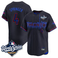 Fenge T.Blue Jays #4 George Springer Player Black 2025 World Series City Connect Stitched Jerseys