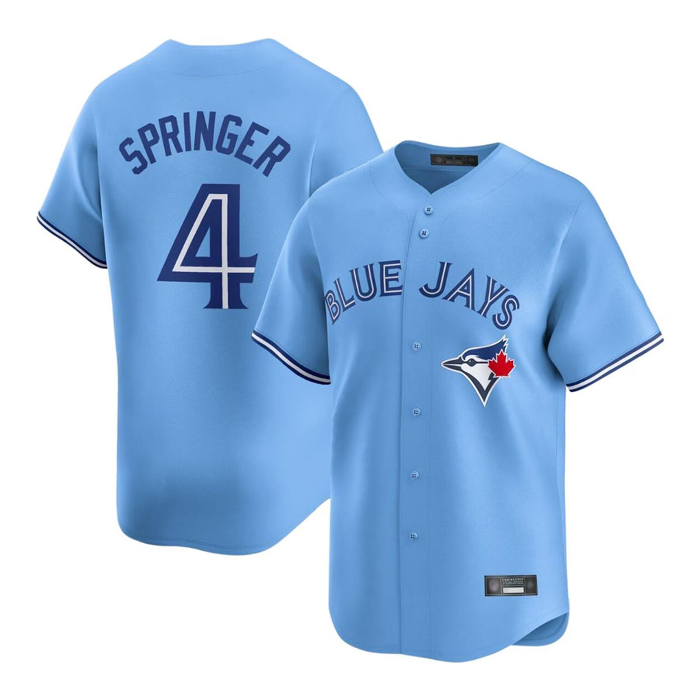Fenge T.Blue Jays #4 George Springer Player Blue Home Game Stitched Jerseys