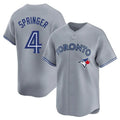 Fenge T.Blue Jays #4 George Springer Player Gray Home Limited Stitched Jerseys