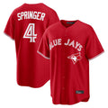 Fenge T.Blue Jays #4 George Springer Player Red Home Game Stitched Jerseys