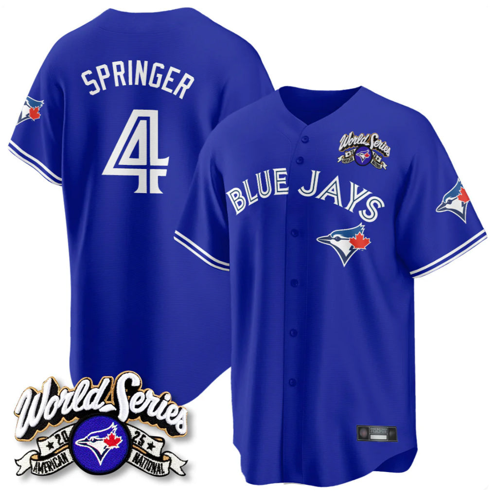 Fenge T.Blue Jays #4 George Springer Player Royal 2025 American League All Stitched Jersey