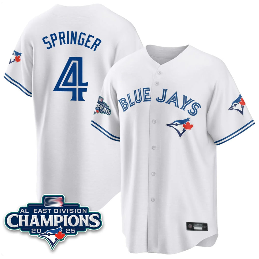 Fenge T.Blue Jays #4 George Springer Player White 2025 World Series Stitched Jerseys