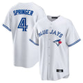 Fenge T.Blue Jays #4 George Springer Player White Home Game Stitched Jerseys
