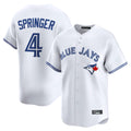 Fenge T.Blue Jays #4 George Springer Player White Home Limited Stitched Jerseys