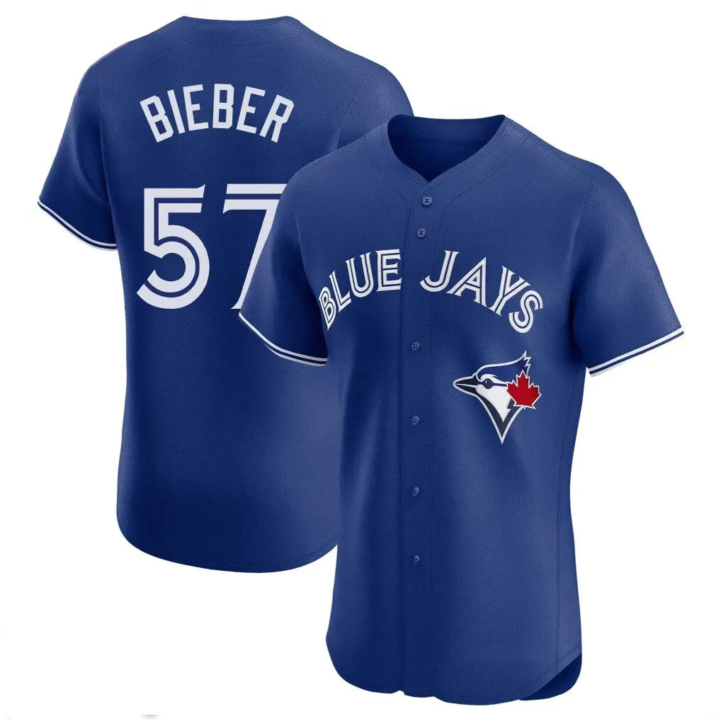 Fenge T.Blue Jays #57 Shane Bieber Player Royal Elite Home Limited Stitched Jerseys