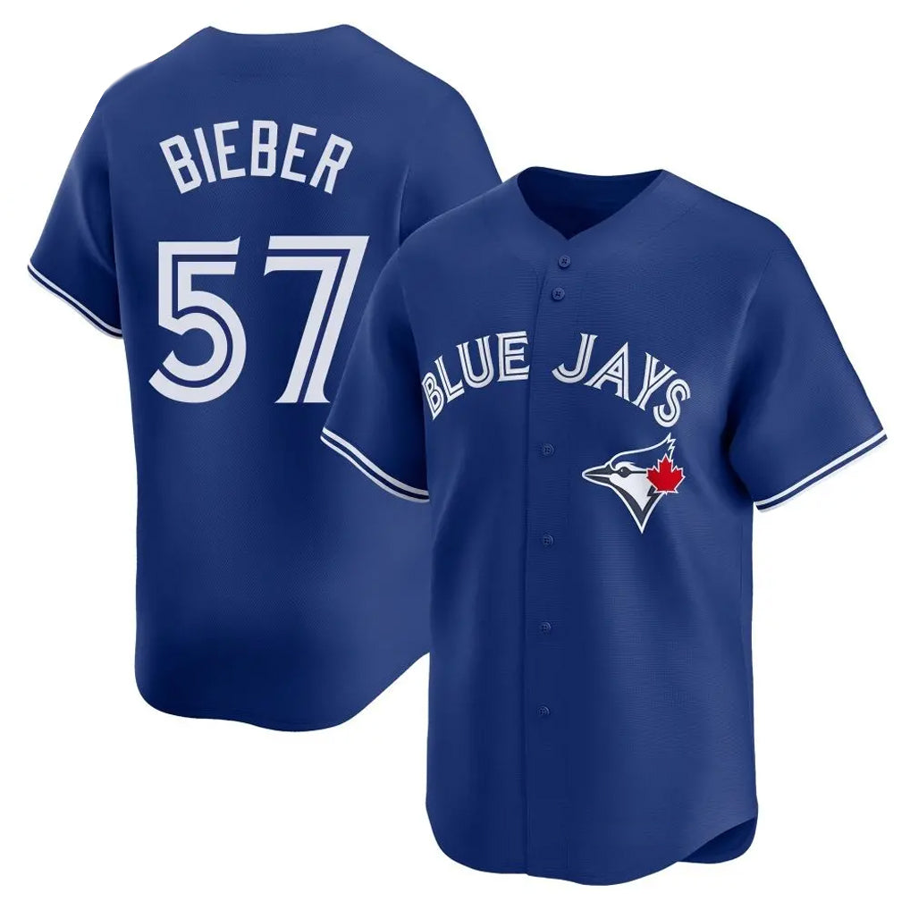 Fenge T.Blue Jays #57 Shane Bieber Player Royal Home Stitched Jerseys