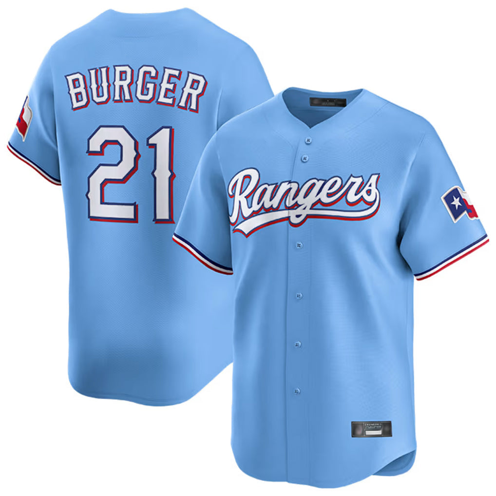 Fenge T.Rangers #21 Jake Burger Player Light Blue Home Limited Stitched Jerseys