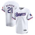 Fenge T.Rangers #21 Jake Burger Player White&Blue Home Limited Stitched Jerseys