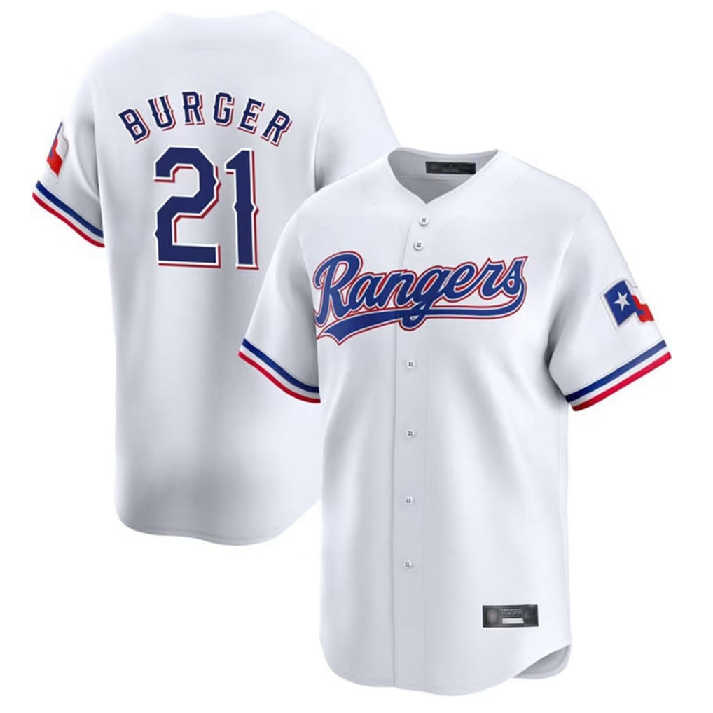 Fenge T.Rangers #21 Jake Burger Player White&Blue Home Limited Stitched Jerseys