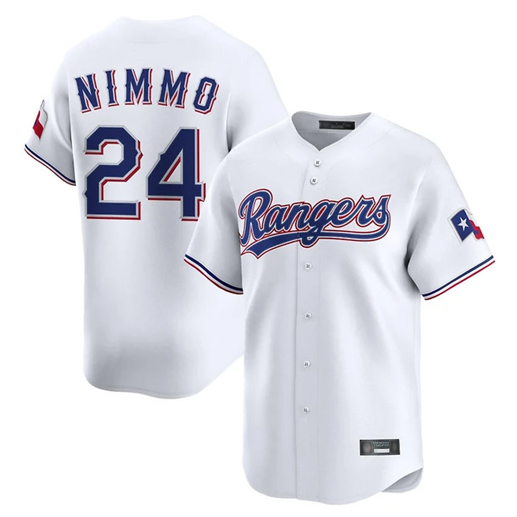 Fenge T.Rangers #24 Brandon Nimmo Player White Home Limited Stitched Jerseys