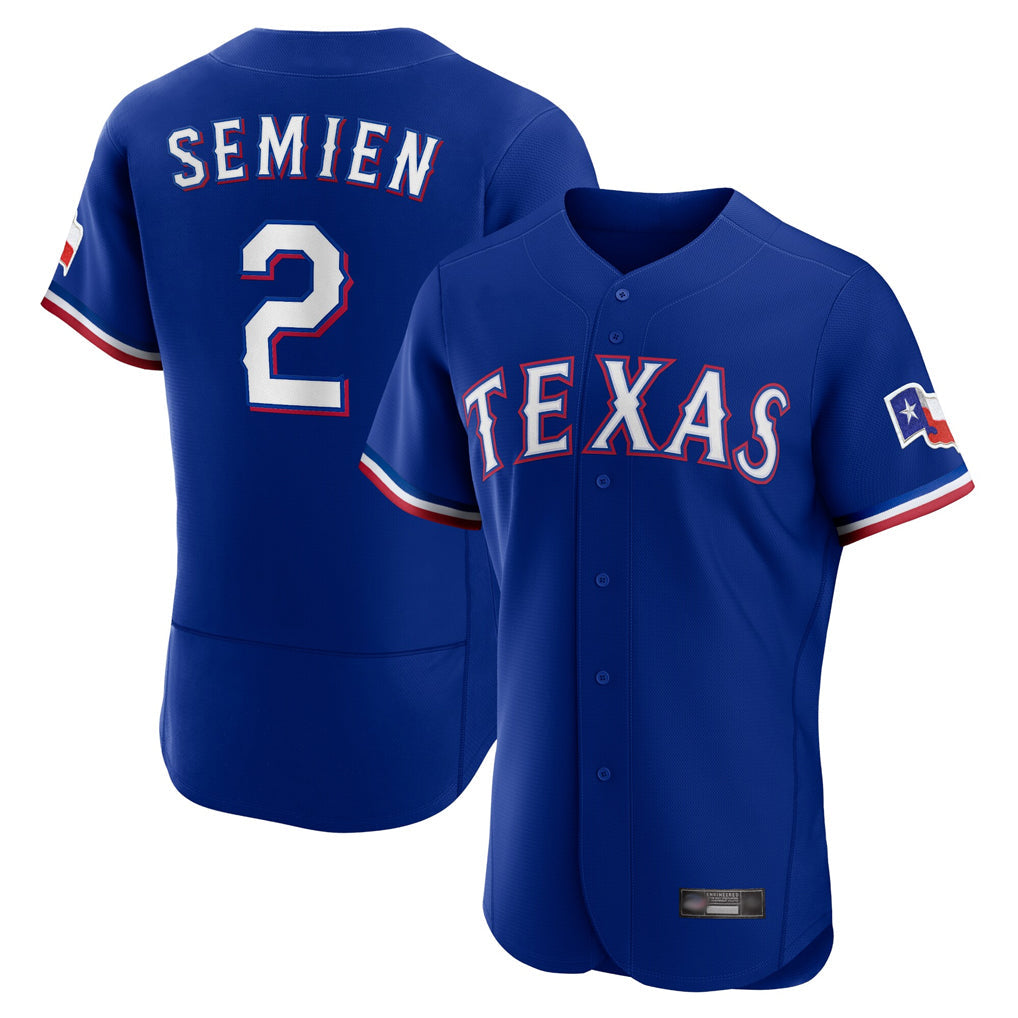 Fenge T.Rangers #2 Marcus Semien Player Royal Elite Home Limited Stitched Jerseys