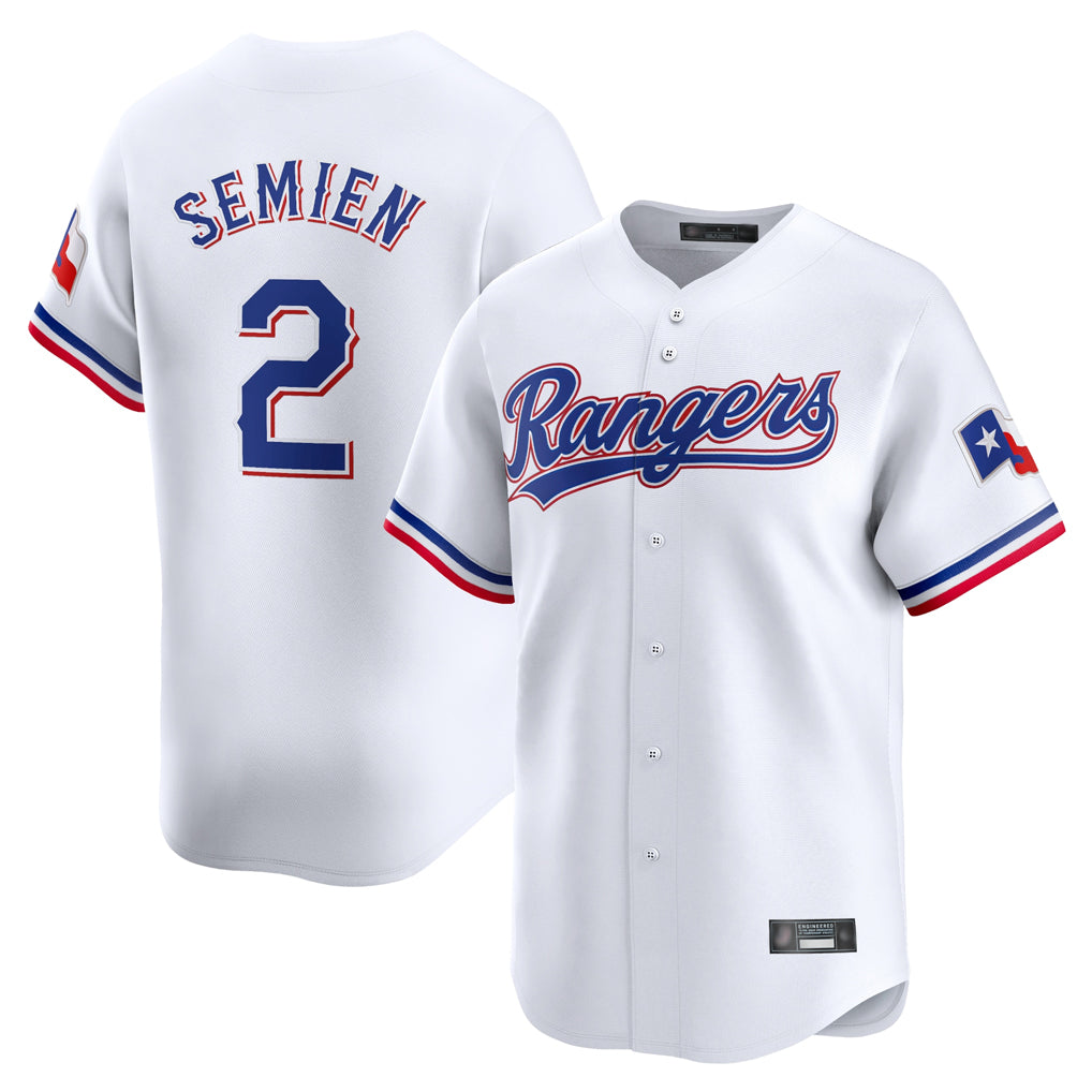 Fenge T.Rangers #2 Marcus Semien Player White Home Limited Stitched Jerseys