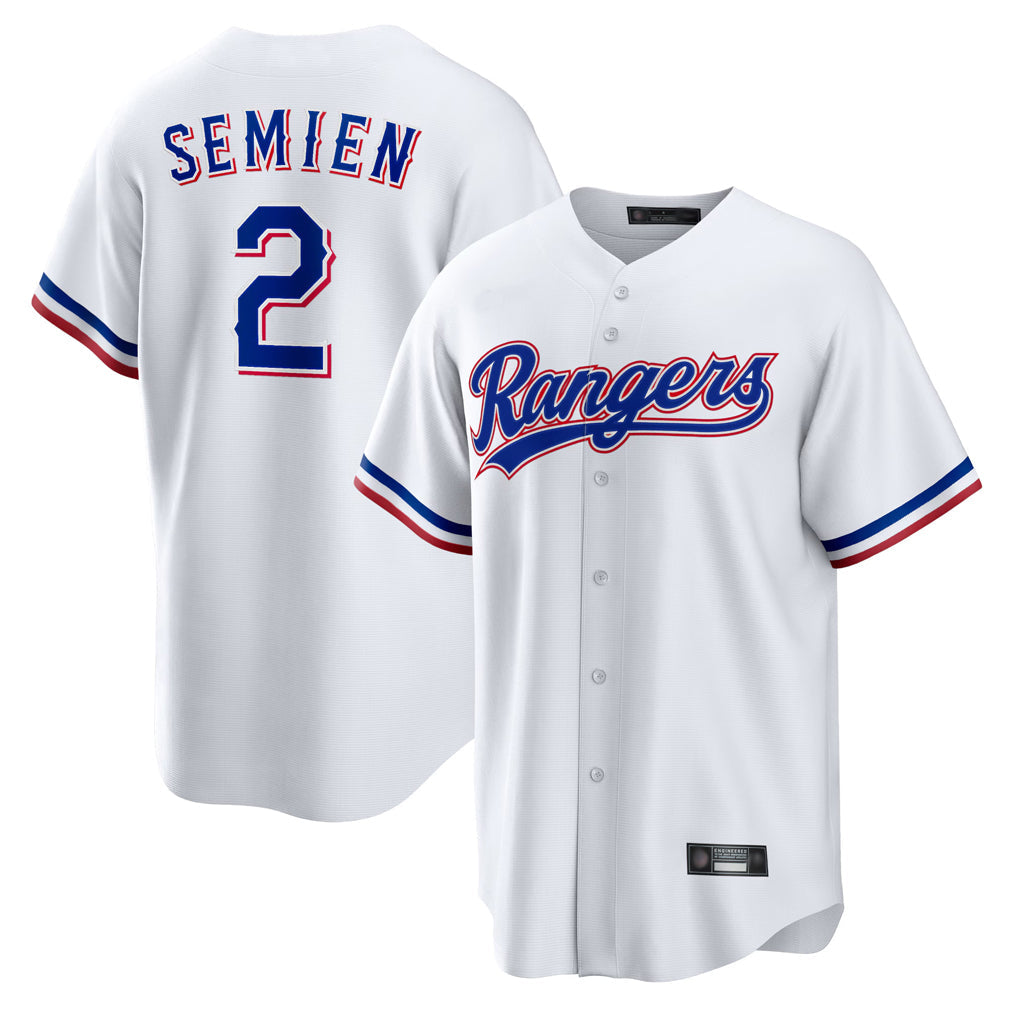 Fenge T.Rangers #2 Marcus Semien Player White Replica Game Stitched Jerseys