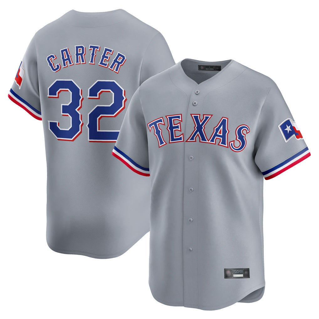 Fenge T.Rangers #32 Evan Carter Player Gray Home Limited Stitched Jerseys