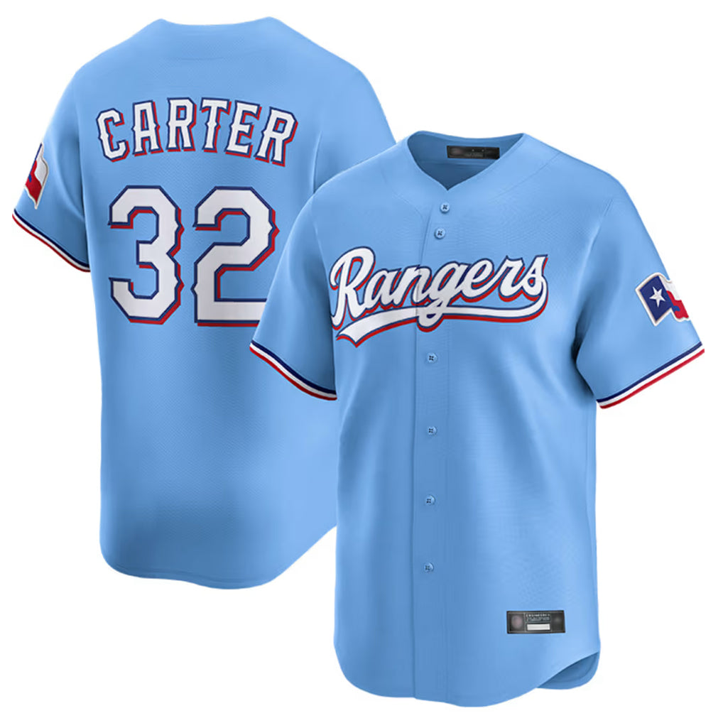 Fenge T.Rangers #32 Evan Carter Player Light Blue Home Limited Stitched Jerseys