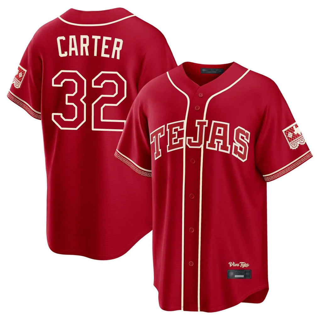Fenge T.Rangers #32 Evan Carter Player Red 2026 City Connect Stitched Jerseys