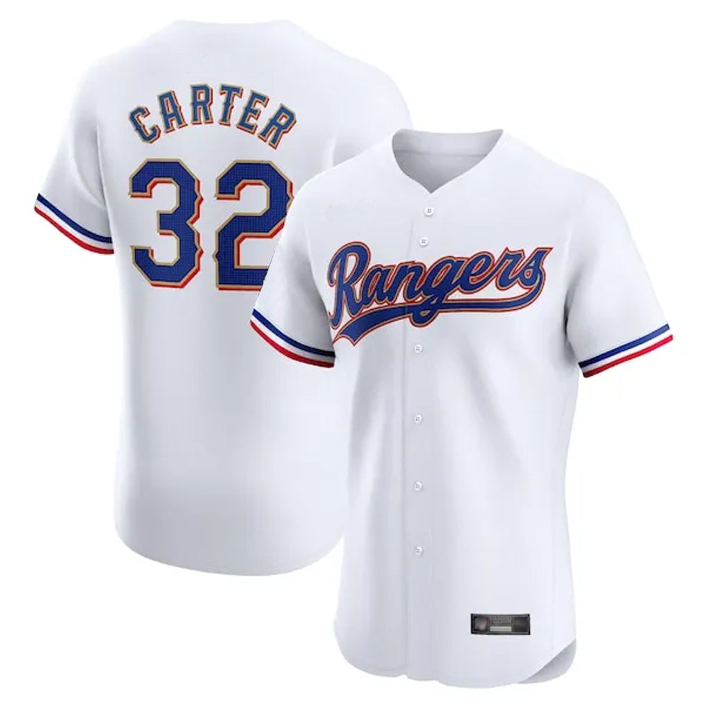 Fenge T.Rangers #32 Evan Carter Player White Home Limited Elite Stitched Jerseys