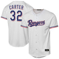 Fenge T.Rangers #32 Evan Carter Player White Home Replica Stitched Jerseys