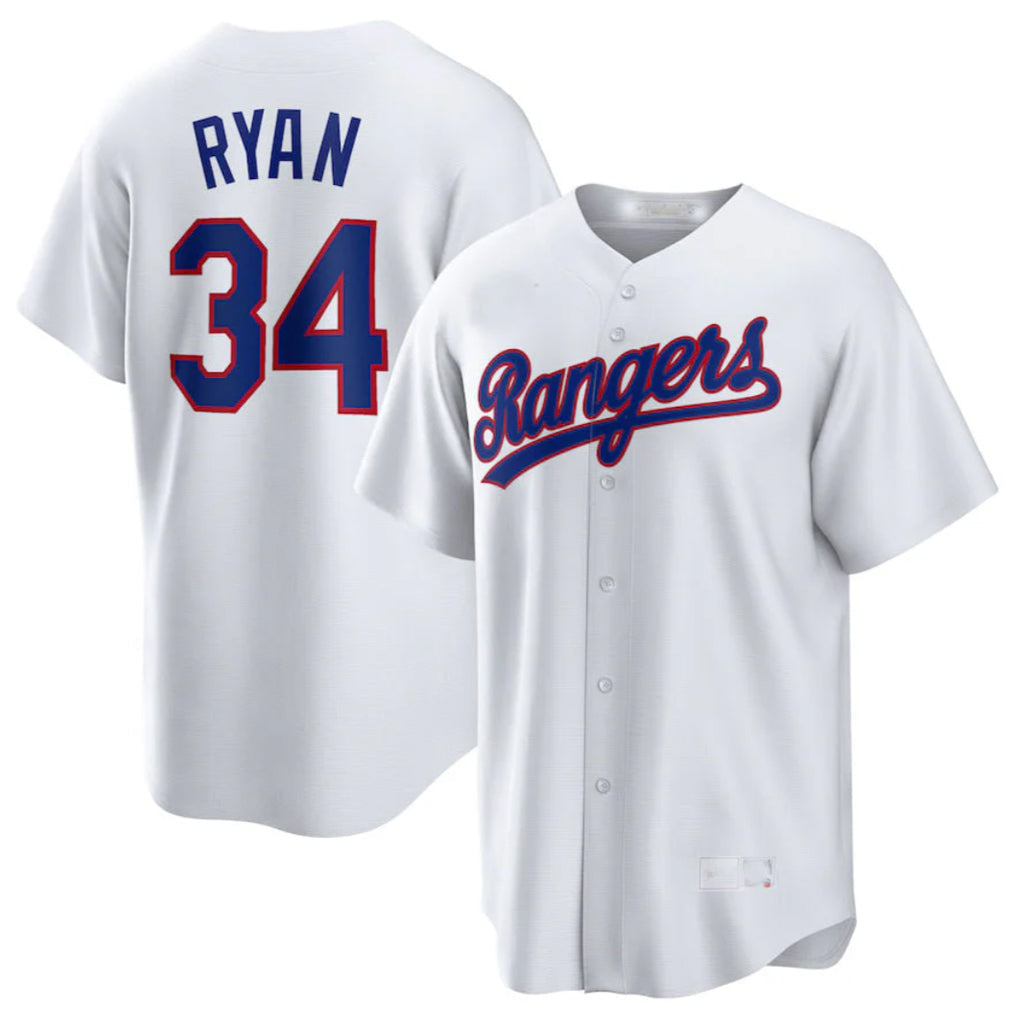 Fenge T.Rangers #34 Nolan Ryan Player White Home Game Stitched Jerseys