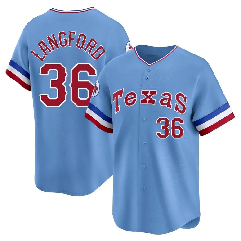 Fenge T.Rangers #36 Wyatt Langford Player Blue Home City Connect Limited Stitched Jerseys