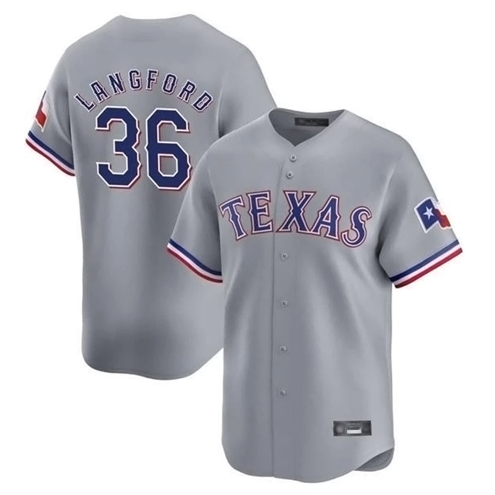 Fenge T.Rangers #36 Wyatt Langford Player Gray Home Limited Stitched Jerseys