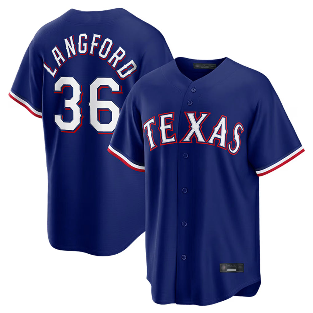 Fenge T.Rangers #36 Wyatt Langford Player Royal Home Game Stitched Jerseys