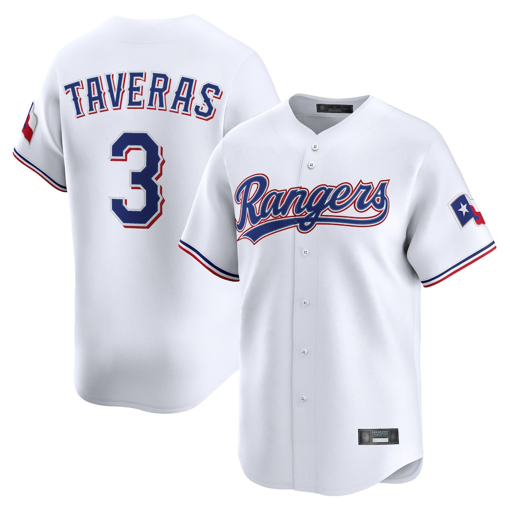 Fenge T.Rangers #3 Leody Taveras Player White Home Limited Stitched Jerseys