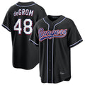 Fenge T.Rangers #48 Jacob deGrom Player Black 2026 Out Fashion Replica Stitched Jerseys