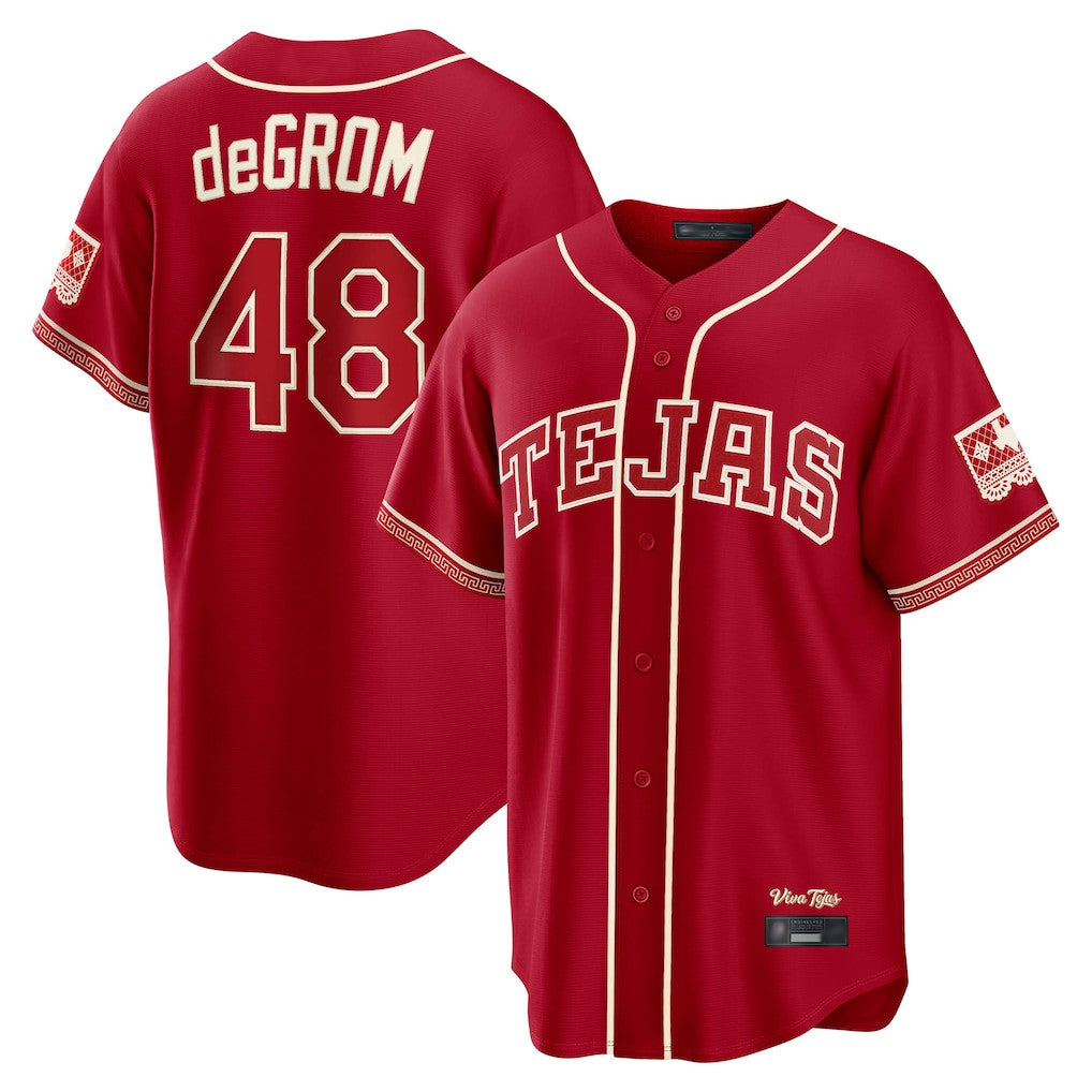 Fenge T.Rangers #48 Jacob deGrom Player Red 2026 City Connect Limited Stitched Jerseys