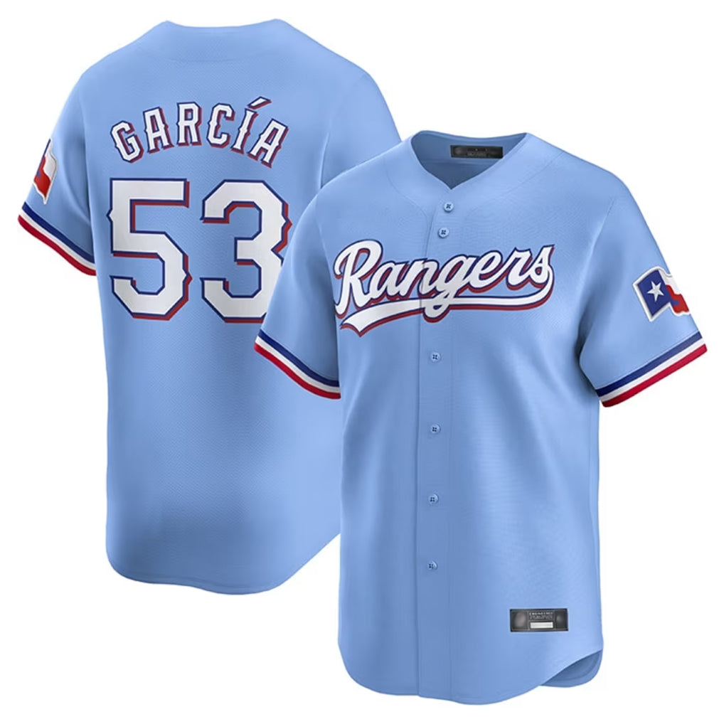 Fenge T.Rangers #53 Adolis Garcia Player Light Blue Home Limited Stitched Jerseys