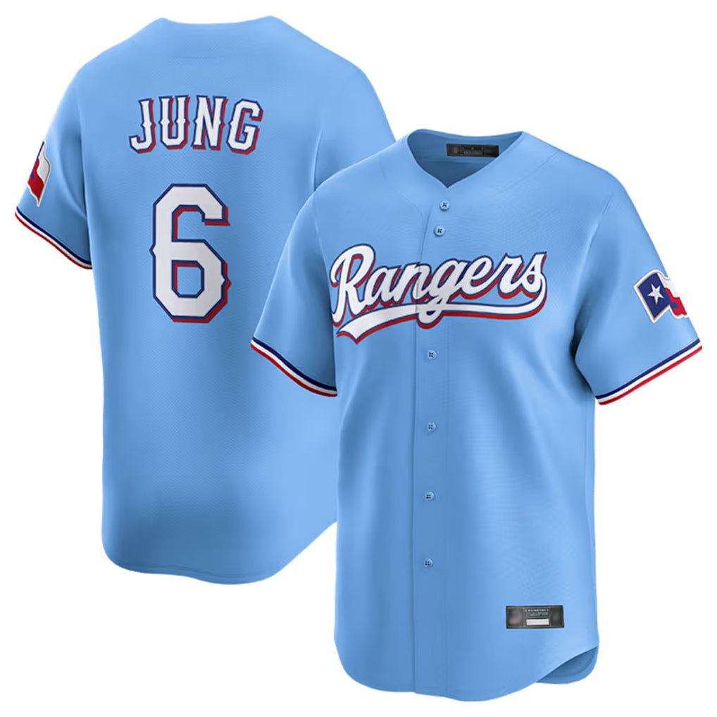 Fenge T.Rangers #6 Josh Jung Player Light Blue Limited Home Stitched Jerseys