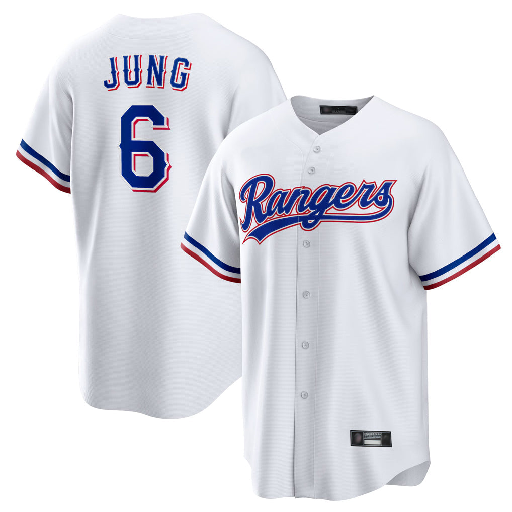Fenge T.Rangers #6 Josh Jung Player White Home Limited Stitched Jerseys
