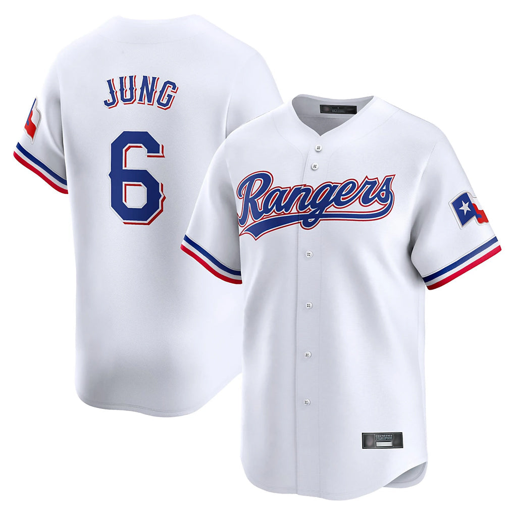 Fenge T.Rangers #6 Josh Jung Player White&Blue Home Limited Stitched Jerseys