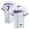 Fenge T.Rangers #7 Ivan Rodriguez Player White Home Game Stitched Jerseys