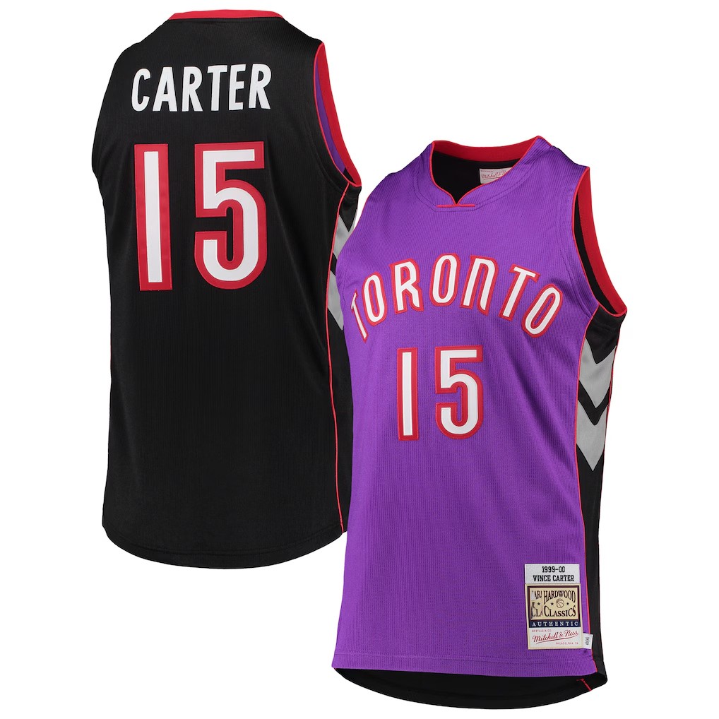 Fenge T.Raptors #15 Vince Carter Mitchell & Ness Purple 19992000 Hardwood Classics Authentic Jerseys