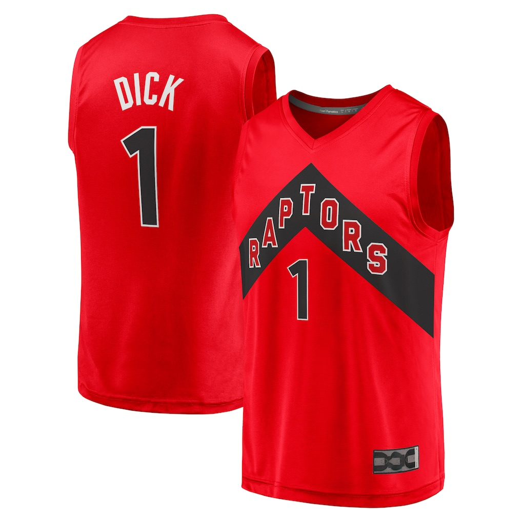 Fenge T.Raptors #1 Gradey Dick Red Fast Break Player Jerseys - Icon Edition