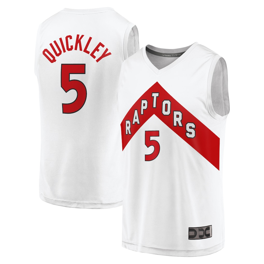 Fenge T.Raptors #5 Immanuel Quickley White Fast Break Player Jerseys - Association Edition
