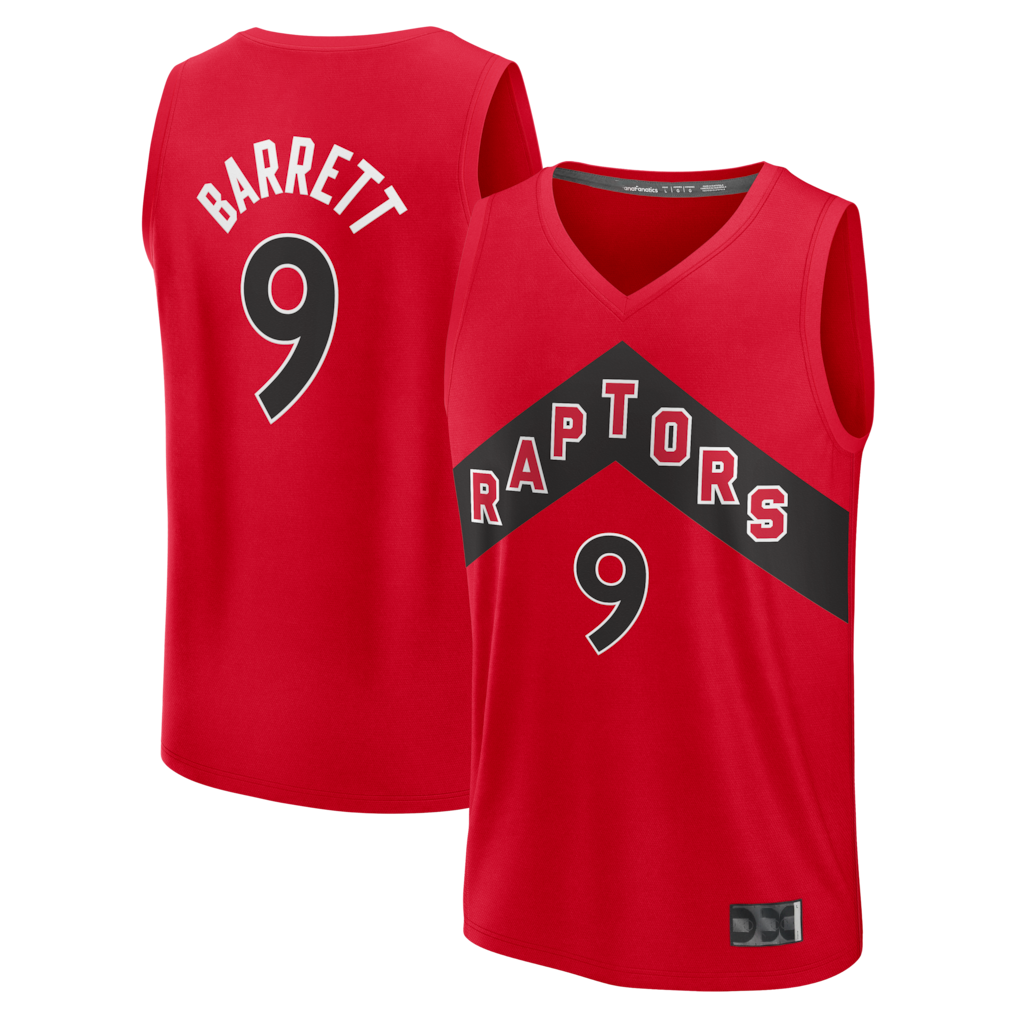 Fenge T.Raptors #9 RJ Barrett Red Fast Break Jerseys - Icon Edition
