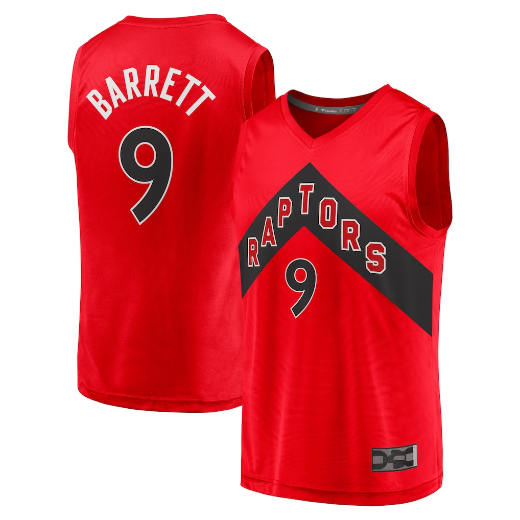 Fenge T.Raptors #9 RJ Barrett Red Fast Break Player Jerseys - Icon Edition