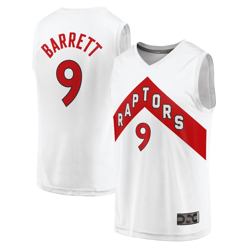 Fenge T.Raptors #9 RJ Barrett White Fast Break Player Jerseys - Association Edition
