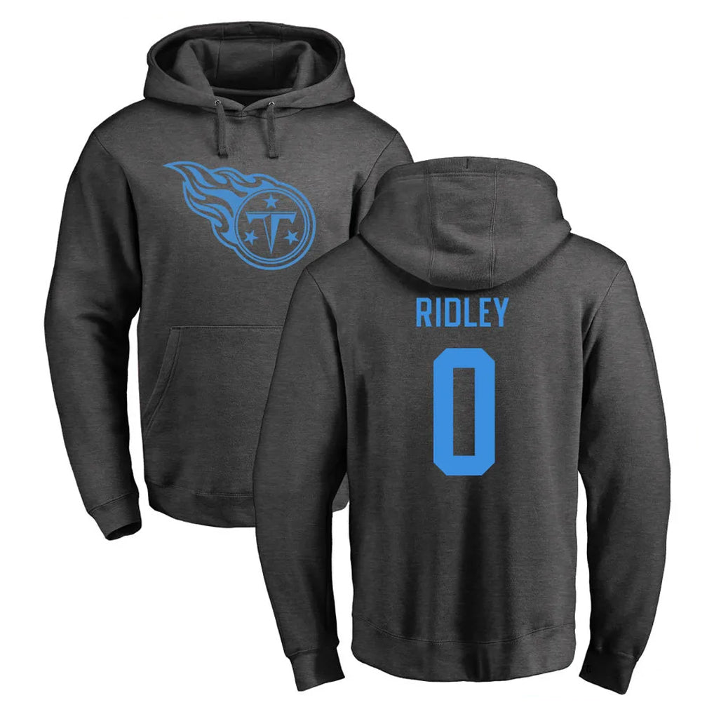 Fenge T.Titans #0 Calvin Ridley Player Ash One Color Pullover Hoodies Home Game Stitched Jerseys